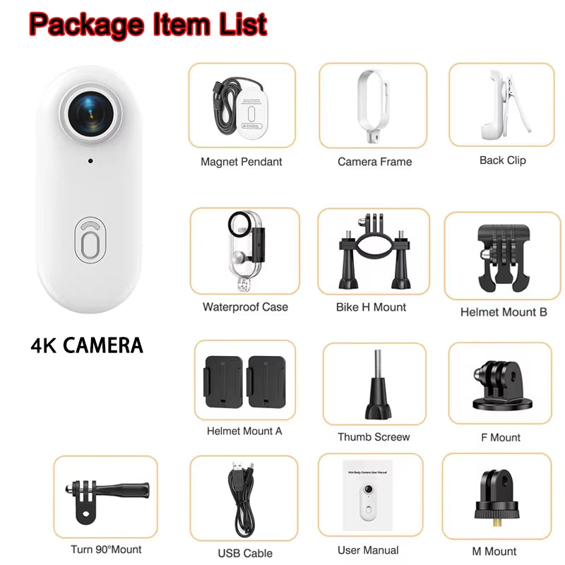 4K Cameras Action Cam Support Sports Bike Helmet with Mini Cycle Wifi Recorder Professional Photo Portable Sport Kit Very Small